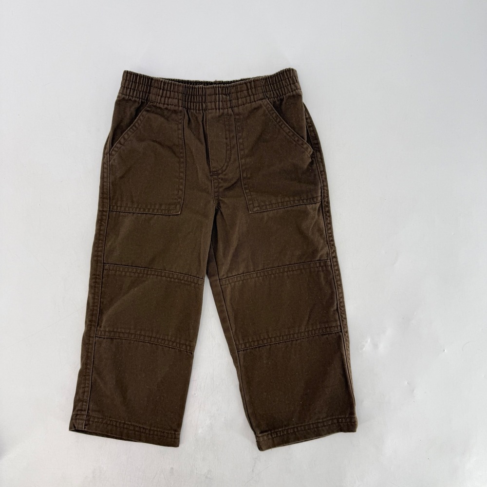 Toughskins‎ Boys Brown Cotton Canvas Pull On Carpenter Pants 2T 013866FEB10